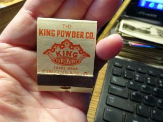 Vintage The King Powder Co.  Advertising Matchbook Nos Old Stock Vg - Estate