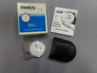 Vintage Ames Pocket Thickness Measures Series 25 W/ Pouch & Inst