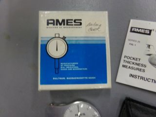 Vintage Ames Pocket Thickness Measures Series 25 w/ Pouch & Inst 2