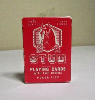 Walgreen Co Stud Playing Cards Linen Finish Poker Size 2 Jokers Vintage