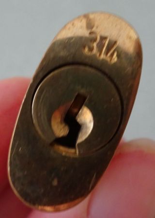 Louis Vuitton Paris Pad Lock and Key Matching Pair Luggage brass gold LV LOCKS 3