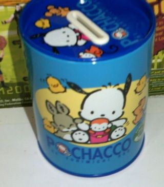 Vintage 1995 Sanrio Pochacco The Yorimichi Dog Tin Can Bank Made In Japan