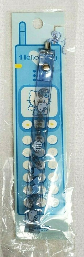 Vtg 1998 Sanrio Hello Kitty Blue Angel Wings Mobile Cell Phone Strap On Card