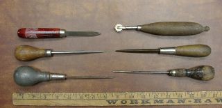 Old Tools,  24 Vintage & Antique Wood Handle Tools,  Carpenter,  Cobbler,  Graver 2