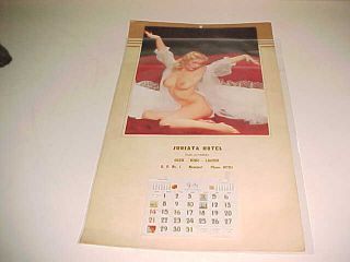 1957 Pin - Up Calendar - Girlie - Juniata Hotel