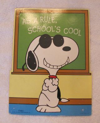 Snoopy In School Peanuts " As A Rule,  School Is Cool " Hallmark Cut Out