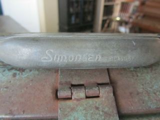 Vintage Simonsen Tool Tackle Box Cantilever Metal Chicago Large w/ Trays 2