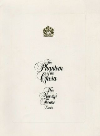 Phantom Of The Opera Michael Crawford British Program Book A2457