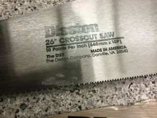 Vintage Disston The D - 23 26 Inch 10 PPI Crosscut Hand Saw 2