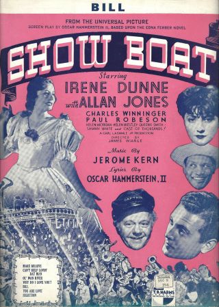 Jerome Kern " Show Boat " Irene Dunne / Paul Robeson 1936 Movie Sheet Music