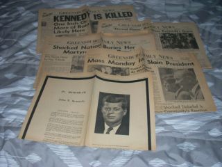 Greensburg Daily News November 22,  1963 John F.  Kennedy Assassination