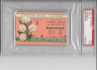 1953 Cotton Bowl Football Ticket Stub - Tennessee Vs Texas