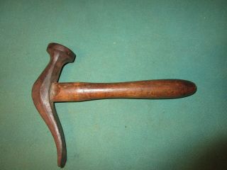 Vintage Shoe Maker ' s French Pattern Hammer - Duck Bill Head Look - Short Handle 3