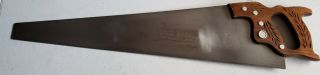Vintage Disston 26 " D - 95 Hand Rip Saw 11 Points In Great Shape Usa