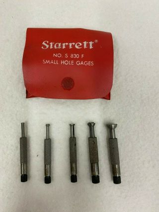 Starrett No.  S 830 F Small Hole Gages Set Of 4.  125 " To.  500 "