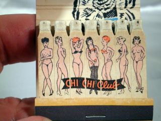 Lion Feature Matchbook - Chi Chi Club - San Francisco - Nude Women Girly