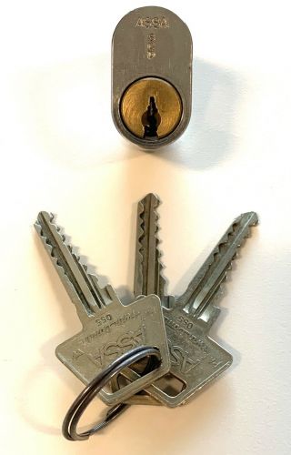 Assa Twin Combi 4800 High Security Oval Lock Cylinder W/ 3 Keys