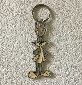 Vintage Keychain Bugs Bunny Looney Tunes Key Fob Warner Bros 1997 Made In Usa