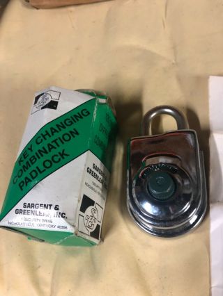 Sargent & Greenleaf Key Changing Combination Padlock 8077.  2 locks 2