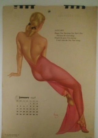 Vintage 1947 Esquire Varga Pin - Up Full Year Calendar