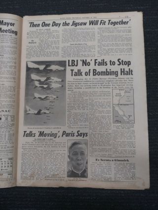 October 17,  1968 York Daily News Newspaper - VIETNAM WAR 3