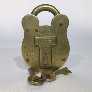 Jared Solid Brass Lock 5 Admiralty Old English 4 Brass Levers