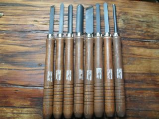 Set Of 8 Craftsman High Speed Steel Wood Turning Chisels 14.  5 Inch 28521 - 28528