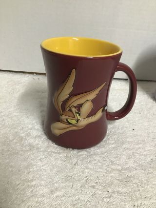 2002 Looney Tunes Warner Bros.  3d " Wile E.  Coyote " Coffee Mug Cup