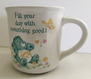Care Bear Coffee Mug Cup Fill Your Day With Something Good 1980s Vintage Wish