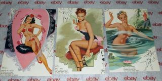 1950S 9 DIFF SEXY PIN UP GIRL LITHOGRAPHS BY BILL RANDALL 2