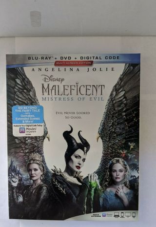 Disney Maleficent Mistress Of Evil 2020 Multi - Screen (blu - Ray,  Dvd,  Digital Code)