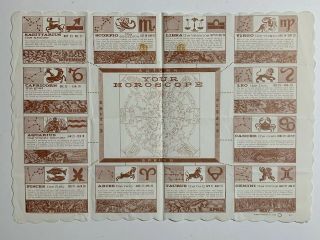 Vintage Paper Placemat Your Horoscope