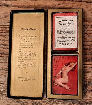Vintage Marilyn Monroe Pinup Playing Cards 2 Decks Black Velvet Box 2 Jokers