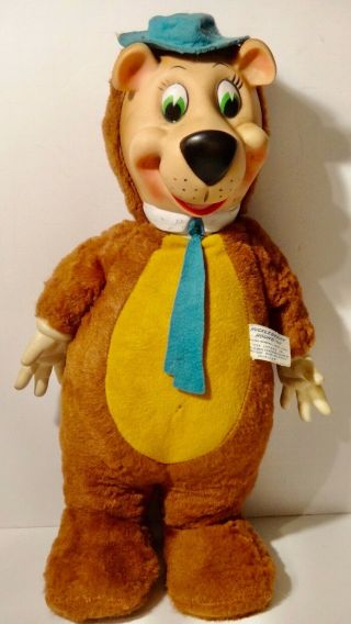 Vintage Yogi Bear Stuffed Animal Huckleberry Hound Knickerbocker Plush 17 "