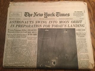 N Y Times,  July 20,  1969,  Apollo 11 Moon Landing,