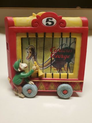 Curious George Photo Frame Animal Cage.  Measures 4.  3 " By 4 " By Vandor 1997