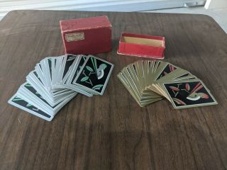 Gorgeous Rate Art Deco Park Lane Double Deck Of Playing Cards Gold & Silver