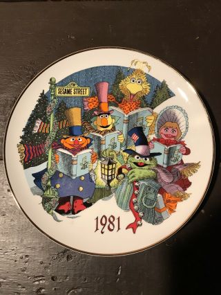 Gorham Sesame Street 1981 Collectible Fine China Muppets Christmas 11 " Plate