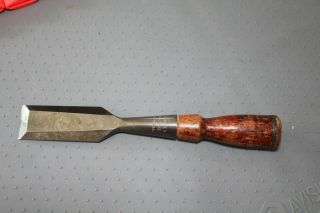 Vintage Stanley No.  750 Wood Socket Chisel 1 1/4 Inch Wide With Wood Handle