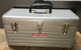 Vintage Sears Craftsman Model 6500 Metal Toolbox With Tray 18 X 8 X 9 Usa 1980 