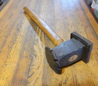 Antique Tools Flat Face Double Peen Hammer Rare Blacksmith Anvil Tool 3lbs ☆usa