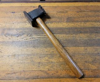 ANTIQUE Tools Flat Face Double Peen HAMMER RARE Blacksmith Anvil Tool 3LBS ☆USA 2
