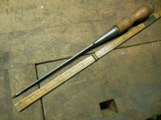 Vintage T H Witherby 1/8 " Bevel Edge Socket Chisel Old Wood Carving Tool
