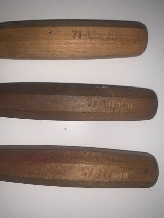 3 Vintage Wood Carving Tools wood handles - Germany - Gouge,  Knife,  Chisel 2