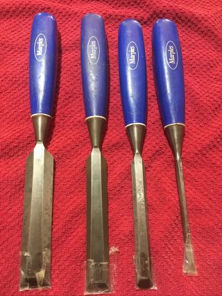 Marples Blue Chip Chisels Set Of 4,  1/4”,  1/2”,  3/4”,  1” Holds An Edge