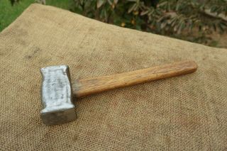 Vintage Solid 2 Lb Hammer Head Old Blacksmith Stonemason,  Square Face 10  Handle