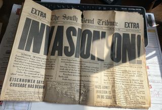 Ww2 Invasion On June 6,  1944 South Bend Tribune 8 Pages