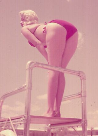 Jayne Mansfield Sexy Bottoms Up Shot In A Bikini Hot 35mm Color Slide