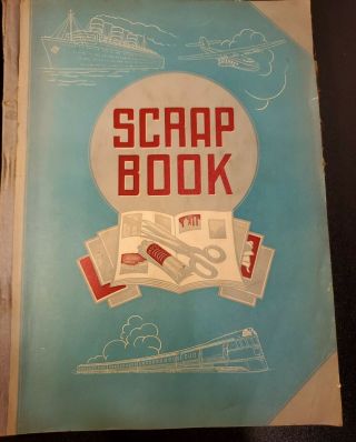 Vintage Scrapbook Album 1938 Pope,  Roosevelt,  British Royalty,  Dionne Quintplets