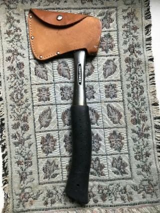Craftsman Vintage Axe Hatchet With Leather Sheath Steel Handle Made Usa